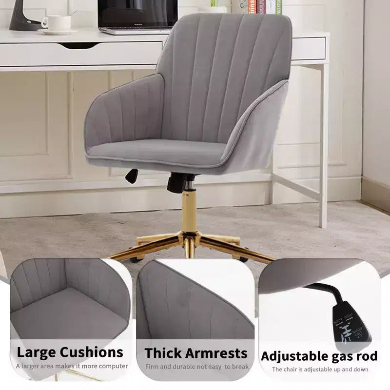 Sedia da scrivania moderna ergonomica regolabile per ufficio a casa con ruote, sedia da lavoro girevole in velluto per ufficio, studio