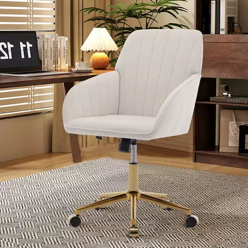 Sedia da scrivania moderna ergonomica regolabile per ufficio a casa con ruote, sedia da lavoro girevole in velluto per ufficio, studio