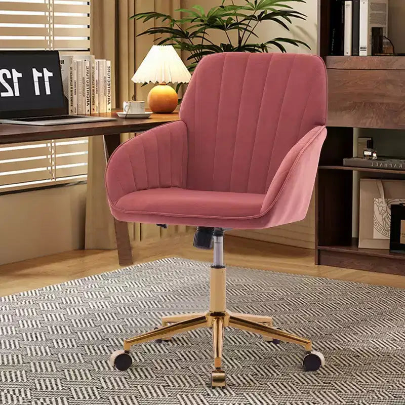 Sedia da scrivania moderna ergonomica regolabile per ufficio a casa con ruote, sedia da lavoro girevole in velluto per ufficio, studio