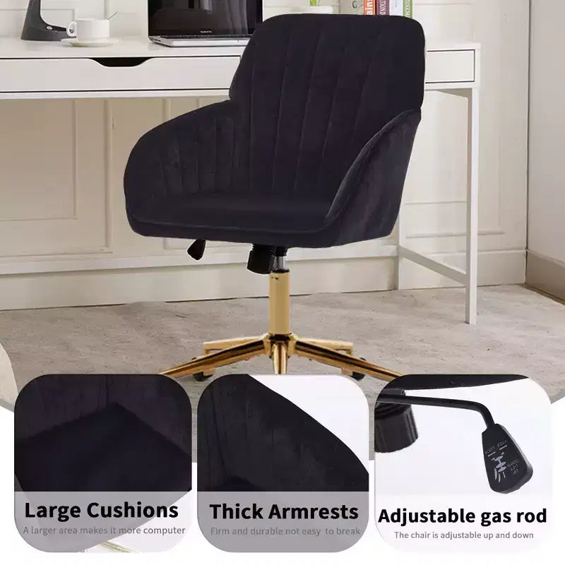 Sedia da scrivania moderna ergonomica regolabile per ufficio a casa con ruote, sedia da lavoro girevole in velluto per ufficio, studio