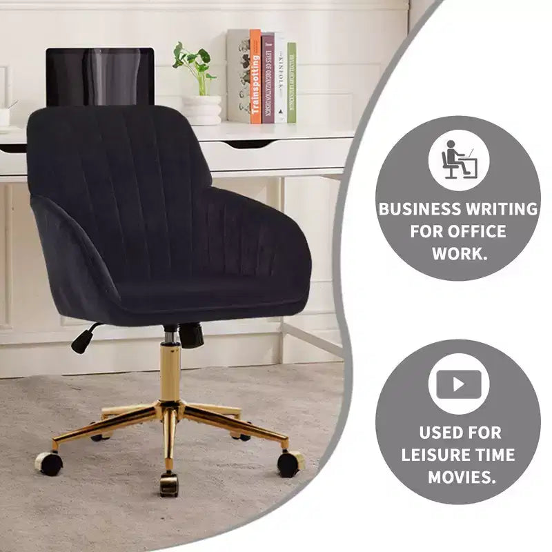 Sedia da scrivania moderna ergonomica regolabile per ufficio a casa con ruote, sedia da lavoro girevole in velluto per ufficio, studio