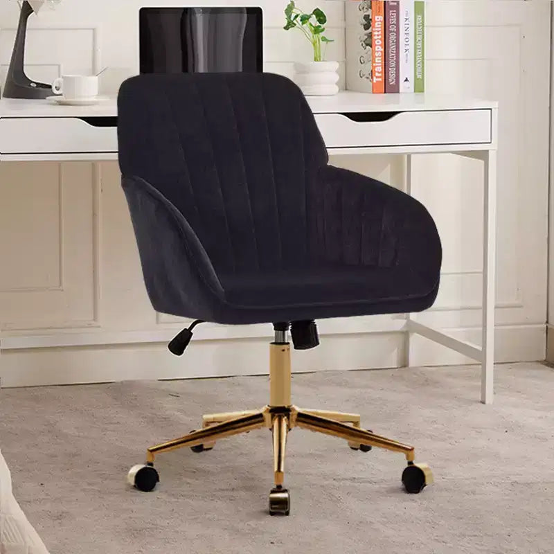 Sedia da scrivania moderna ergonomica regolabile per ufficio a casa con ruote, sedia da lavoro girevole in velluto per ufficio, studio
