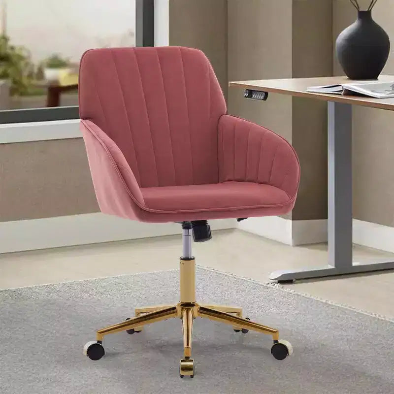 Sedia da scrivania moderna ergonomica regolabile per ufficio a casa con ruote, sedia da lavoro girevole in velluto per ufficio, studio
