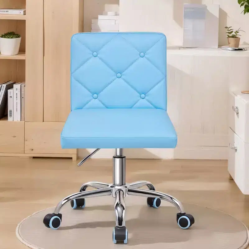 Sedia da ufficio senza braccioli in pelle PU, altezza regolabile e rotazione a 360° per casa o ufficio