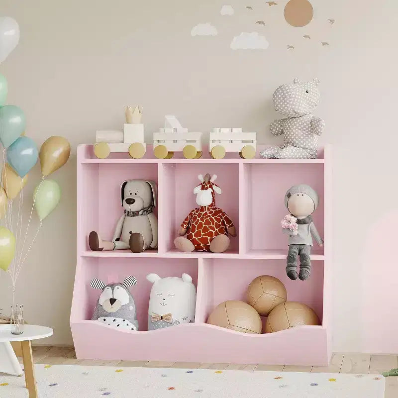 Libreria per bambini con scomparti, organizer per giocattoli e libreria per sala giochi, camera da letto, asilo nido, bianca