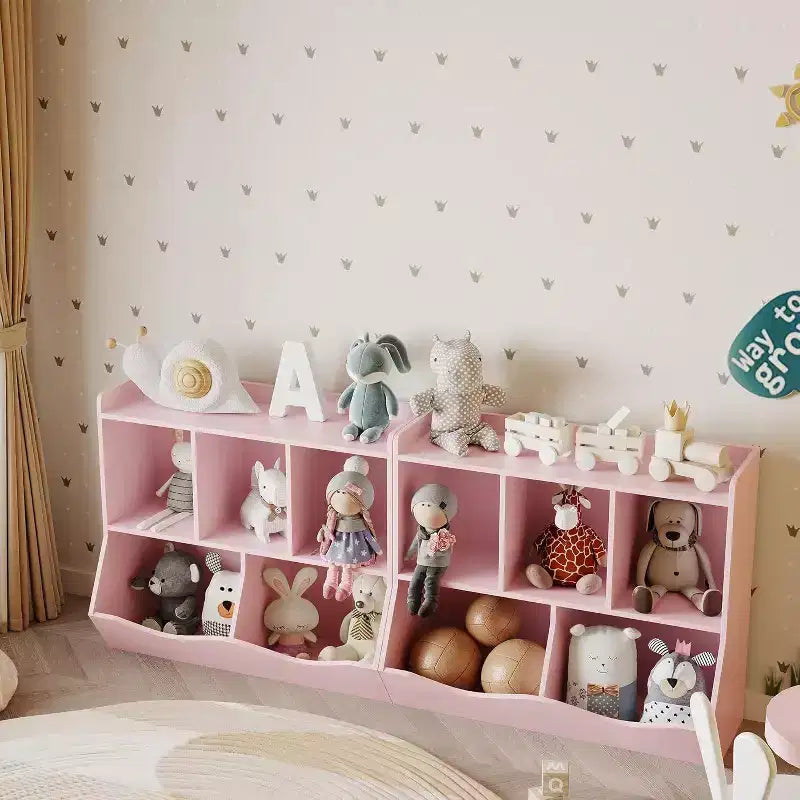 Libreria per bambini con scomparti, organizer per giocattoli e libreria per sala giochi, camera da letto, asilo nido, bianca