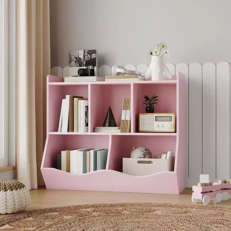 Libreria per bambini con scomparti, organizer per giocattoli e libreria per sala giochi, camera da letto, asilo nido, bianca