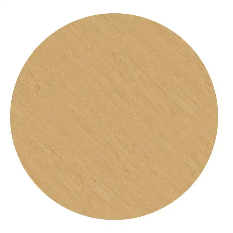 Tavolo da Pranzo Rotondo da 46 pollici per 4 Persone, Top con Bordo ad Arco e Gambe a Piedistallo Scanalate, per Soggiorno, Sala da Pranzo, Caffetteria, Ufficio, Colore Naturale