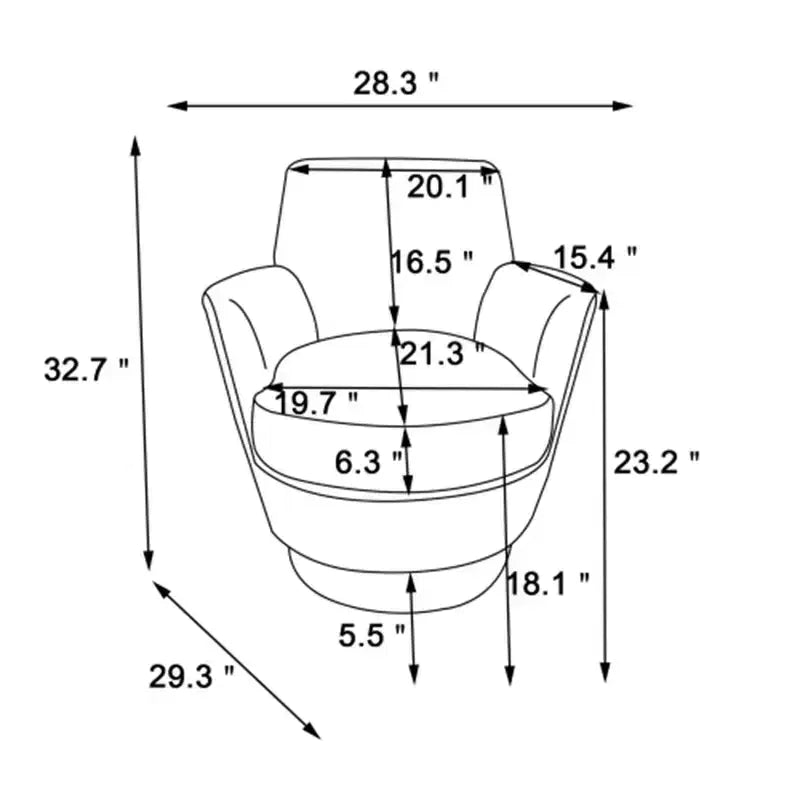Poltrona Girevole a Barile, Poltrona Rotonda con Base in Acciaio Inossidabile Dorato, Poltrona da Lettura Moderna Girevole a 360° per Soggiorno o Camera da Letto