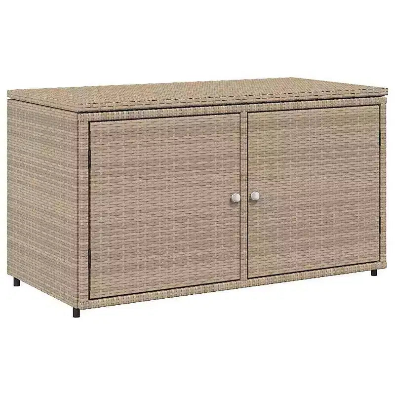Armadietto da Esterno per Attrezzi in Polyrattan con Contenitore