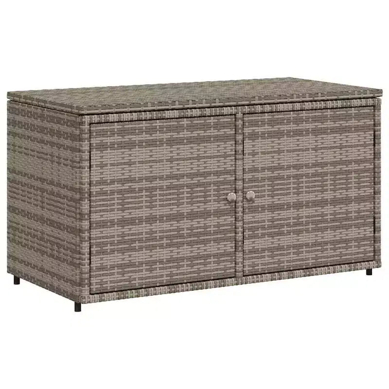 Armadietto da Esterno per Attrezzi in Polyrattan con Contenitore