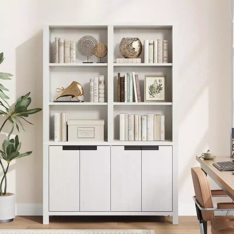 Libreria alta 74,5" con doppio ripiano, libreria grande a 6 livelli, libreria doppia con 12 scomparti, librerie ampie a colonna per soggiorno