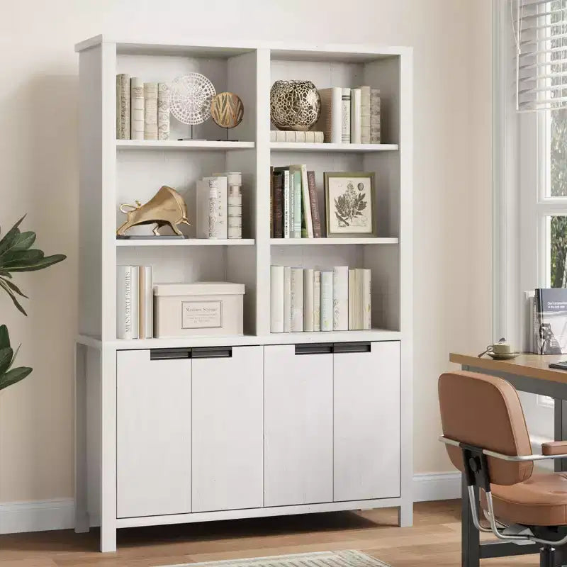 Libreria alta 74,5" con doppio ripiano, libreria grande a 6 livelli, libreria doppia con 12 scomparti, librerie ampie a colonna per soggiorno
