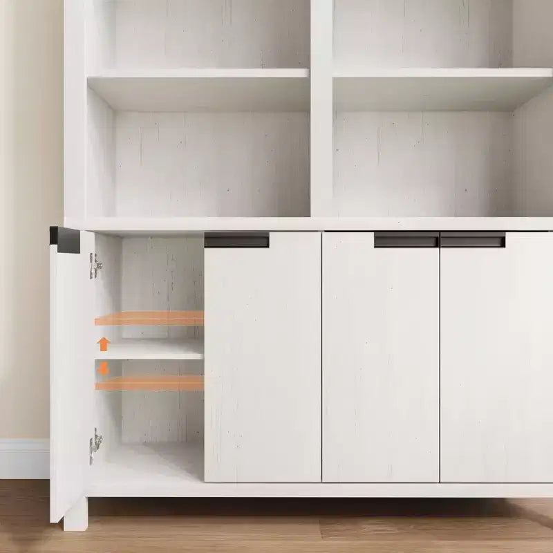 Libreria alta 74,5" con doppio ripiano, libreria grande a 6 livelli, libreria doppia con 12 scomparti, librerie ampie a colonna per soggiorno
