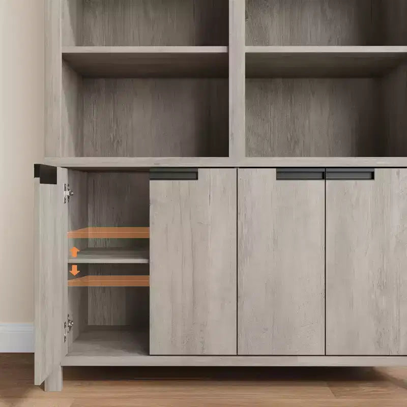 Libreria alta 74,5" con doppio ripiano, libreria grande a 6 livelli, libreria doppia con 12 scomparti, librerie ampie a colonna per soggiorno