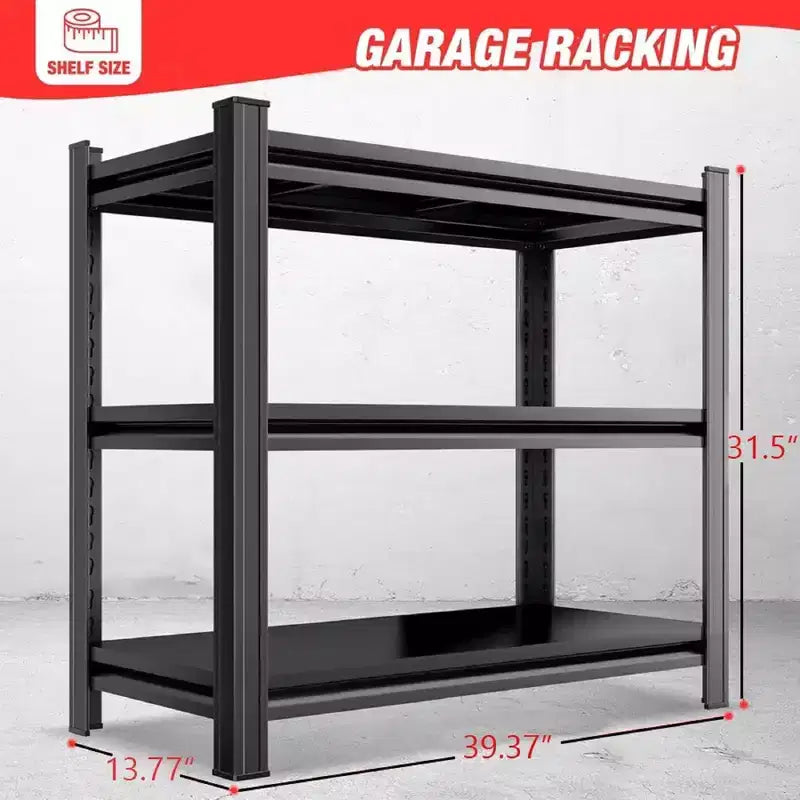 Scaffale in Metallo a 3 Livelli, Scaffalatura Metallica Resistente con Capacità di 544 kg, Ripiani Regolabili per Garage, Cucina, Organizzazione Dispensa
