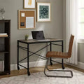 Royal Hampton Writing Desk with Casters and Nail Accents, Black