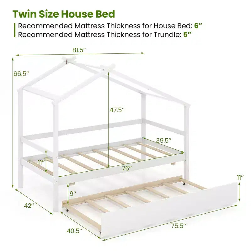Letto a castello con rotelle e tetto con sponde e ringhiere Letto a piattaforma in legno