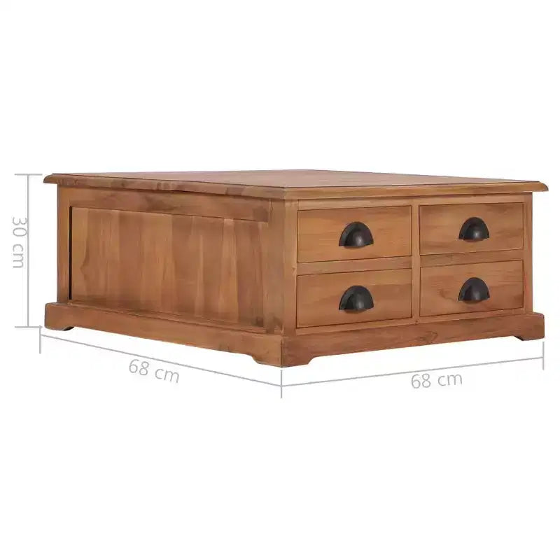 Tavolino da Salotto 26,8x26,7x11,8 cm in Legno Massello di Teak