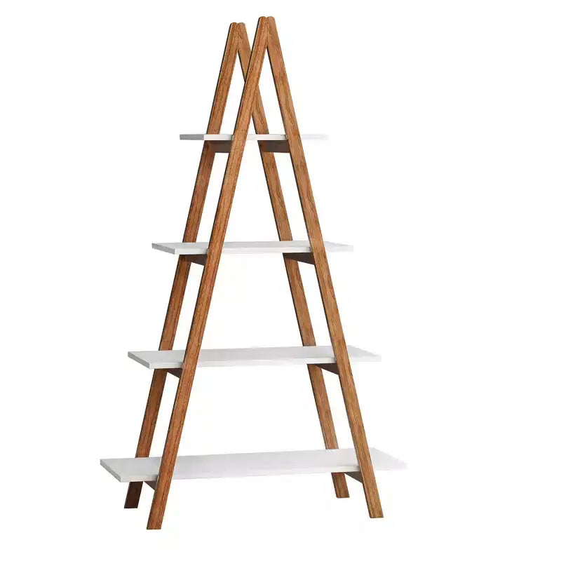 Una scaffalatura espositiva a pioli in legno di bambù massiccio Oxford, per uso domestico