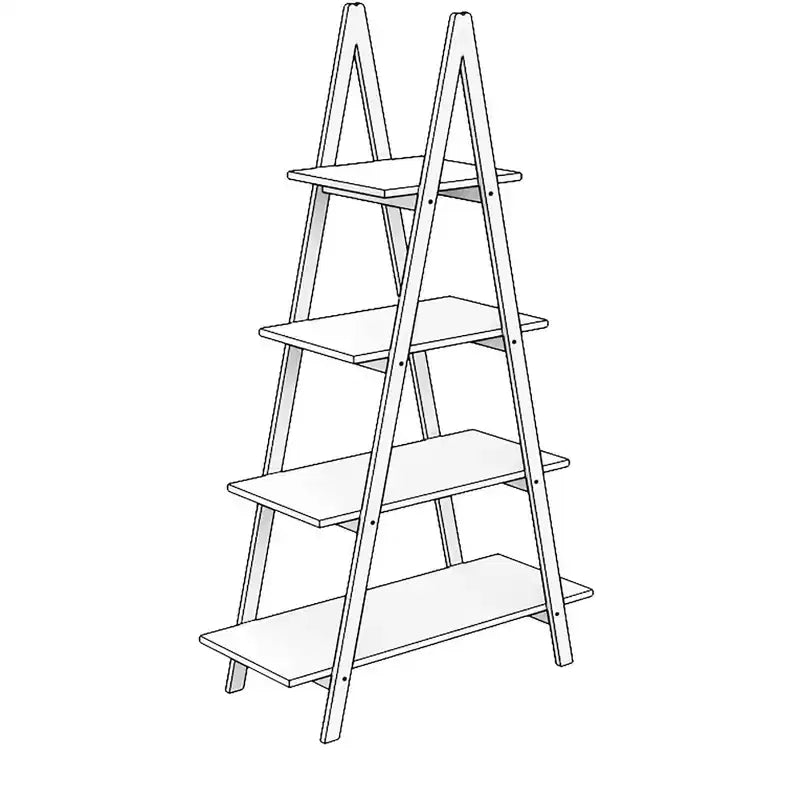 Una scaffalatura espositiva a pioli in legno di bambù massiccio Oxford, per uso domestico