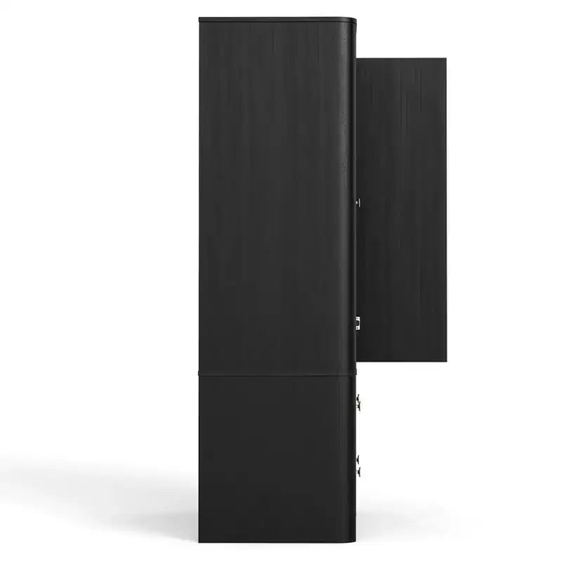 Armadio Guardaroba 2 Ante 2 Cassetti Elegante in Legno Autoportante Mobile Contenitore per Camera da Letto Soggiorno Ufficio