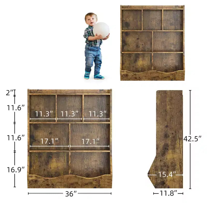 Libreria per bambini a tre livelli con mobiletto contenitore per giocattoli, cubo portaoggetti per bambini
