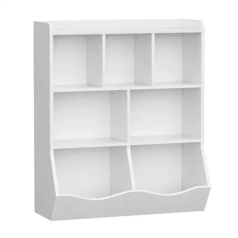 Libreria per bambini a tre livelli con mobiletto contenitore per giocattoli, cubo portaoggetti per bambini
