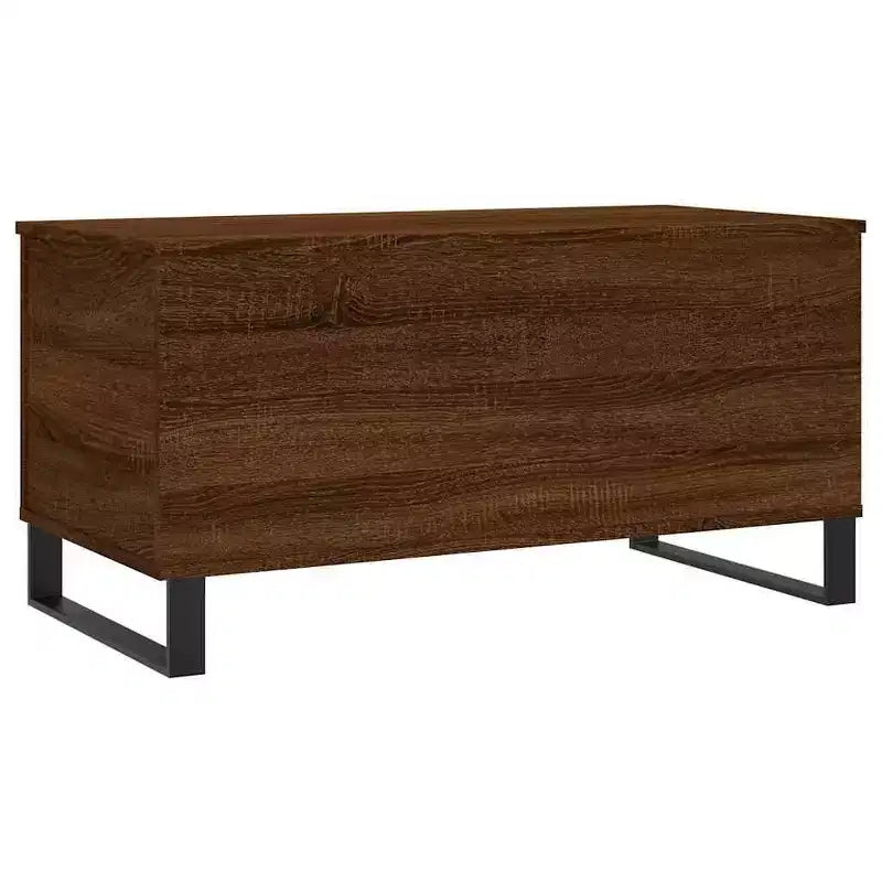 Tavolino da salotto bianco in legno multistrato, Tavolino da salotto medio in metallo