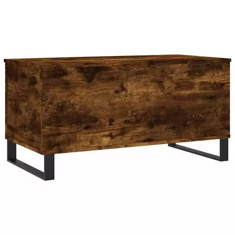 Tavolino da salotto bianco in legno multistrato, Tavolino da salotto medio in metallo