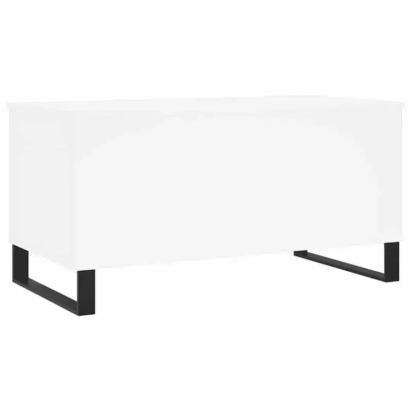 Tavolino da salotto bianco in legno multistrato, Tavolino da salotto medio in metallo