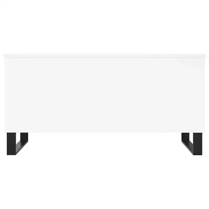 Tavolino da salotto bianco in legno multistrato, Tavolino da salotto medio in metallo