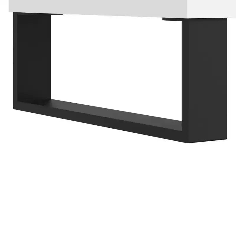Tavolino da salotto bianco in legno multistrato, Tavolino da salotto medio in metallo