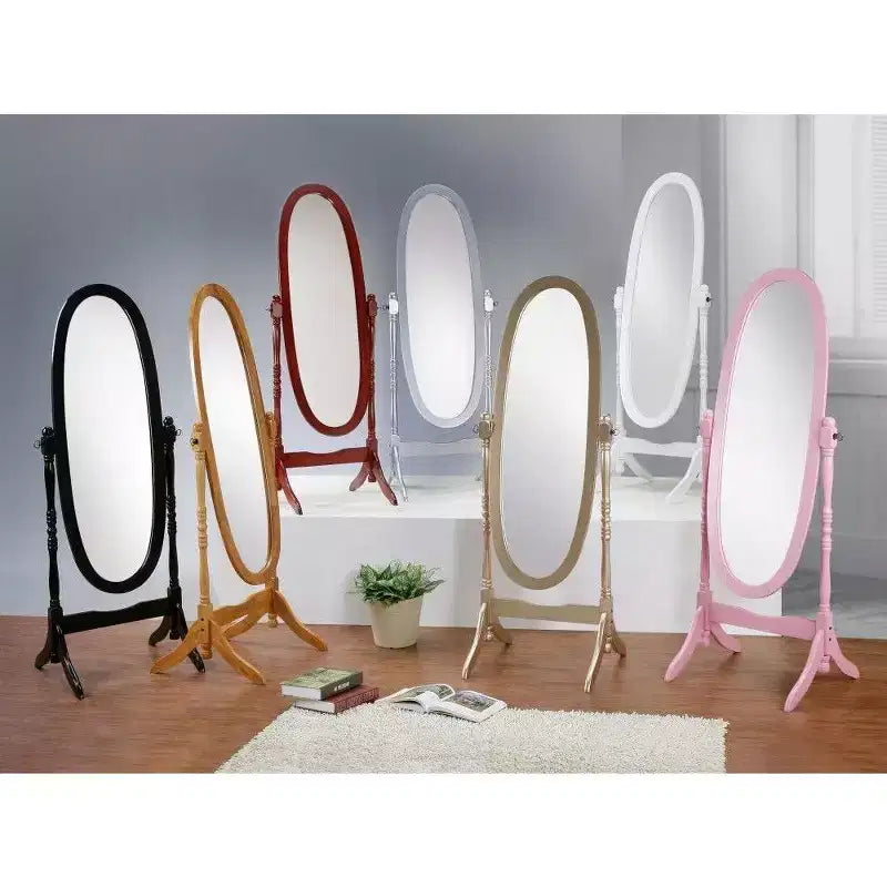 Specchio ovale a figura intera, specchio da parete con cornice in legno per camera da letto, soggiorno, guardaroba