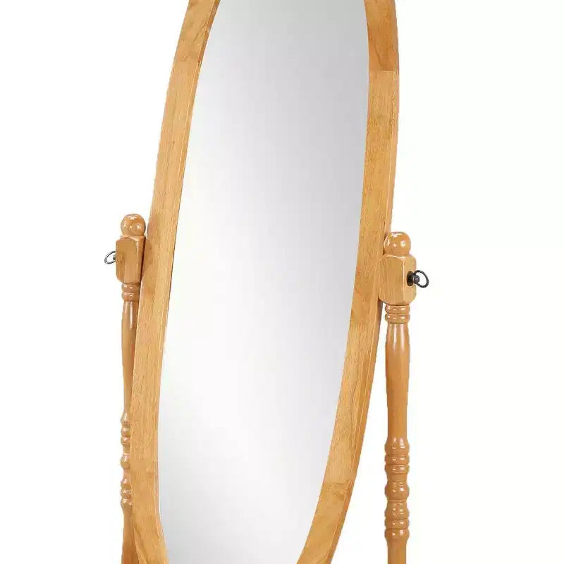 Specchio ovale a figura intera, specchio da parete con cornice in legno per camera da letto, soggiorno, guardaroba