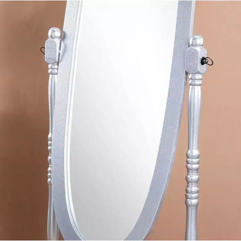 Specchio ovale a figura intera, specchio da parete con cornice in legno per camera da letto, soggiorno, guardaroba