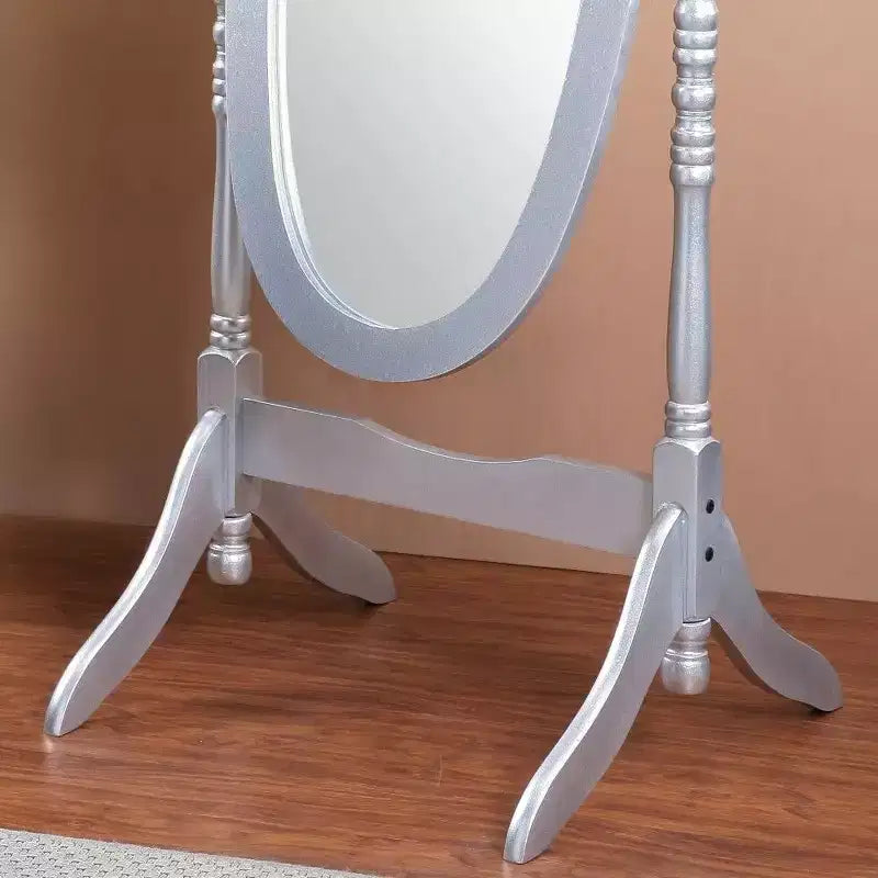 Specchio ovale a figura intera, specchio da parete con cornice in legno per camera da letto, soggiorno, guardaroba