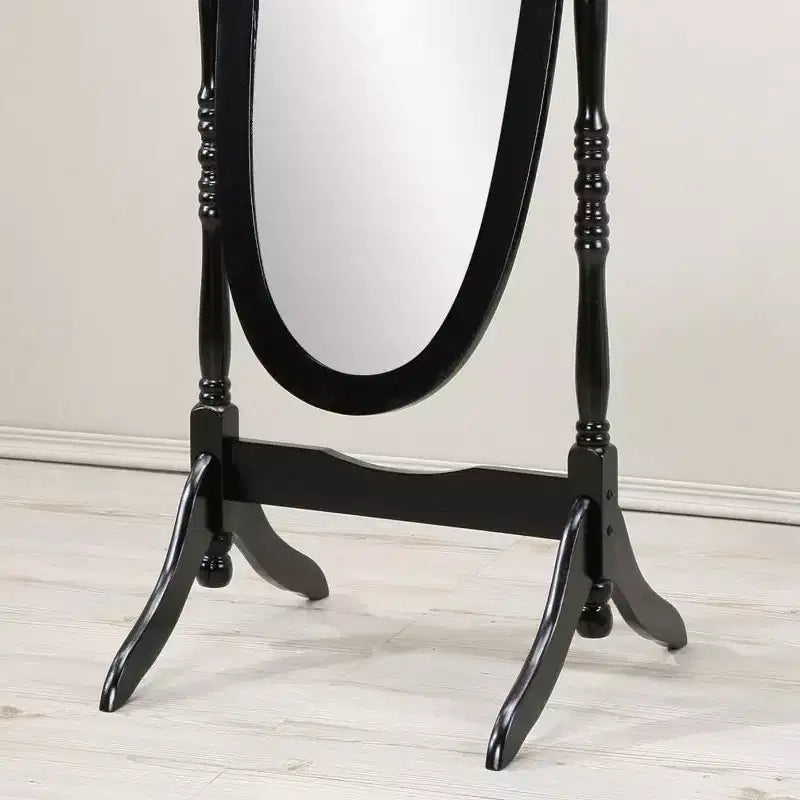 Specchio ovale a figura intera, specchio da parete con cornice in legno per camera da letto, soggiorno, guardaroba