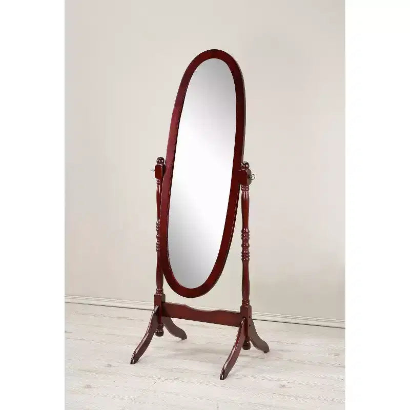 Specchio ovale a figura intera, specchio da parete con cornice in legno per camera da letto, soggiorno, guardaroba
