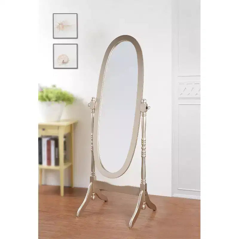 Specchio ovale a figura intera, specchio da parete con cornice in legno per camera da letto, soggiorno, guardaroba