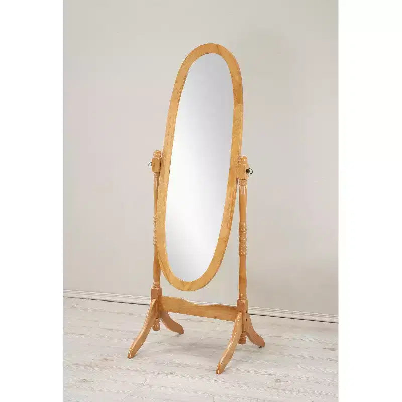Specchio ovale a figura intera, specchio da parete con cornice in legno per camera da letto, soggiorno, guardaroba