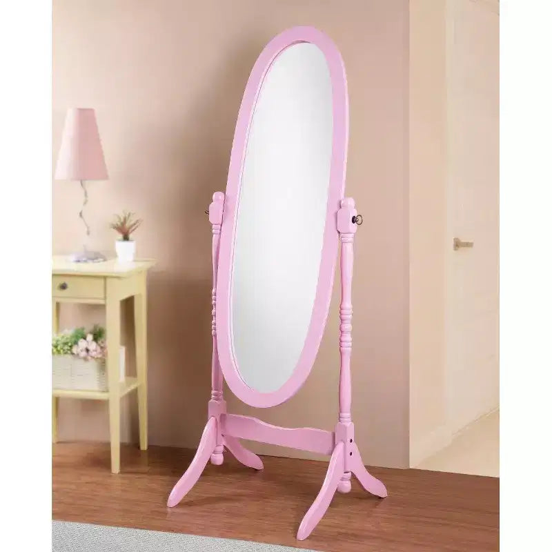 Specchio ovale a figura intera, specchio da parete con cornice in legno per camera da letto, soggiorno, guardaroba