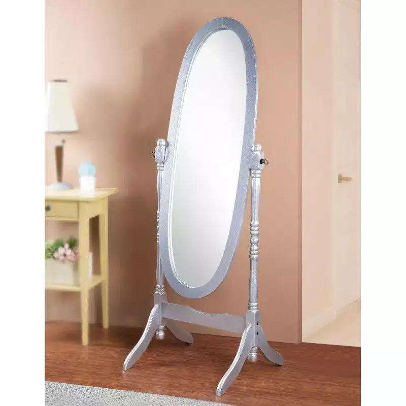 Specchio ovale a figura intera, specchio da parete con cornice in legno per camera da letto, soggiorno, guardaroba