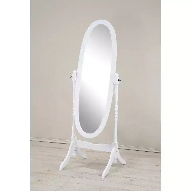 Specchio ovale a figura intera, specchio da parete con cornice in legno per camera da letto, soggiorno, guardaroba