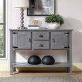 48 Tavolo Console Credenza in Legno Massello di Pino, Mobile con 2 Cassetti, 2 Armadietti, Ripiano Inferiore, Mobile Contenitore Buffet per Cucina, Sala da Pranzo