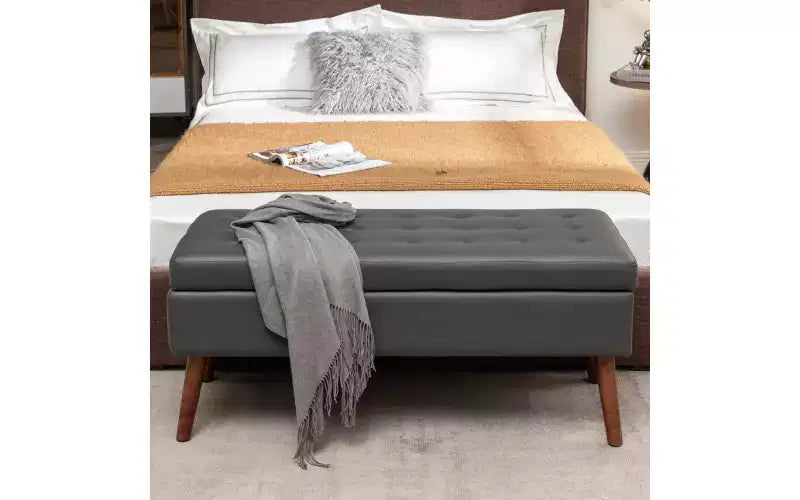 Panca contenitore rettangolare, pouf imbottito per soggiorno, corridoio, camera da letto, ingresso, fondo letto,