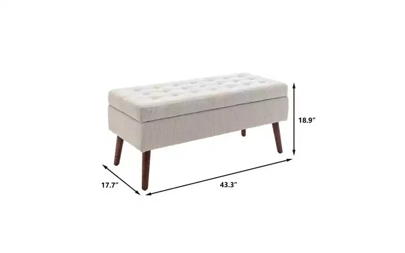 Rectangle Storage Bench, Upholstered Ottoman for Living Room Hallway Bedroom Entryway End of Bed,