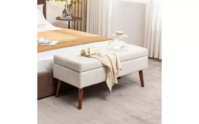 Panca contenitore rettangolare, pouf imbottito per soggiorno, corridoio, camera da letto, ingresso, fondo letto,