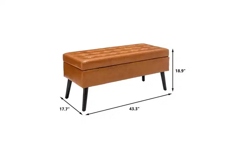 Rectangle Storage Bench, Upholstered Ottoman for Living Room Hallway Bedroom Entryway End of Bed,