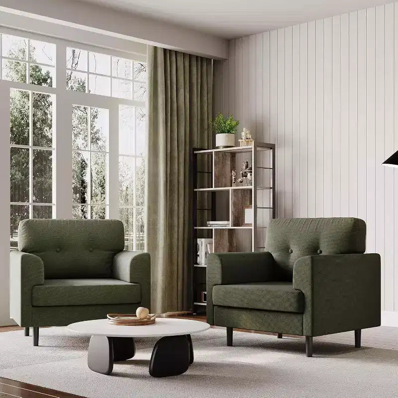 Poltrona Ergonomica con Braccioli Ampi, Poltrona da Lettura Imbottita da 96cm, Poltrona Singola Moderna e Confortevole per Soggiorno e Camera da Letto
